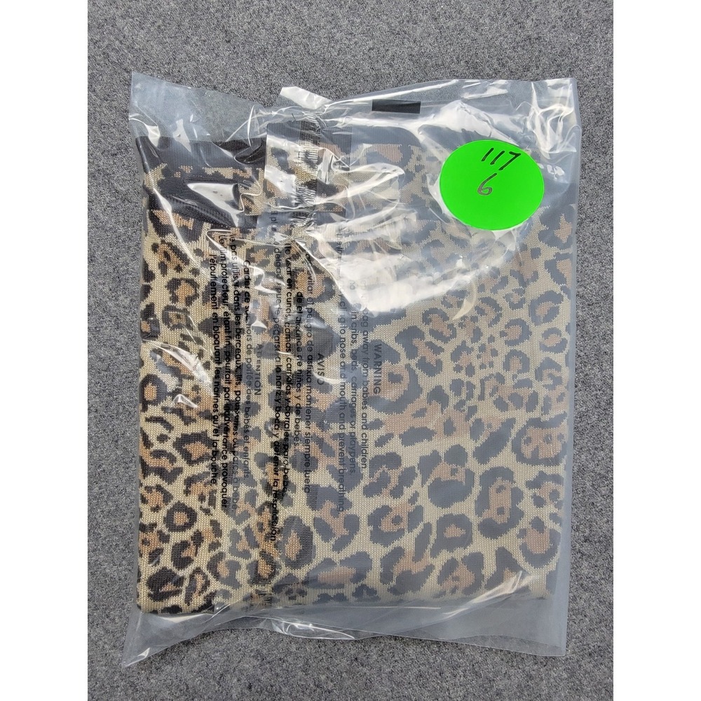 Plein‎ Air Women's Leopard Knit Tank Top Medium Brown Tan Sleeveless Stretch - Picture 5 of 5